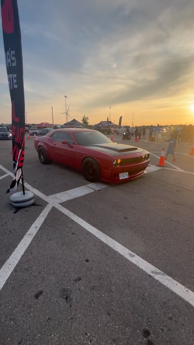 La Gorda Challenger rolling out at the CJR Roll Racing Event, TMP, at sunset